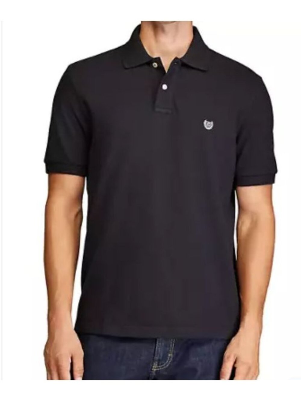 Chaps Polo Shirt Stretch Black 2 Button Short Sleeve Business Casual Preppy XL